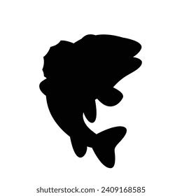 Jumping Fish Silhouette Collection Black Fish Stock Vector (Royalty ...