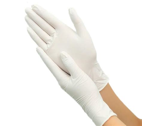 Adult Disposable Nitrile Gloves 4 Sizes, White Non-Slip Lab Rubber Nitrile Protective Gloves ...