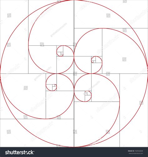 Fibonacci Spiral Golden Ratio Stock Vector (Royalty Free) 768566848 | Shutterstock