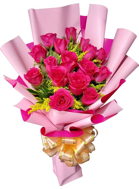 Buy 12 Pieces Pink Roses Bouquet to Philippines.