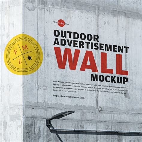 Outdoor Advertisement Wall Mockup PSD