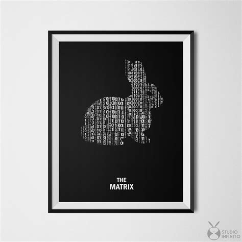 White Rabbit The Matrix Movie Poster Binary Code Wall Art Sci | Etsy