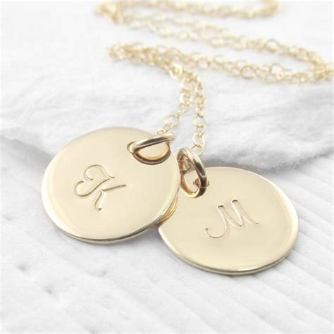 14k Gold Monogram Necklace Personalized | semashow.com