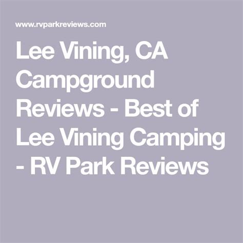 Lee Vining, CA Campground Reviews - Best of Lee Vining Camping - RV ...