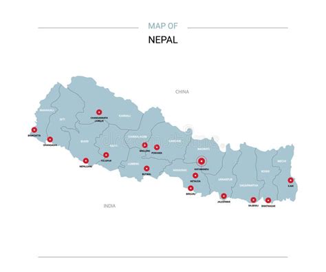 Nepal Region Map: Blue With White Outline And. Stock Vector - Illustration of infographics ...