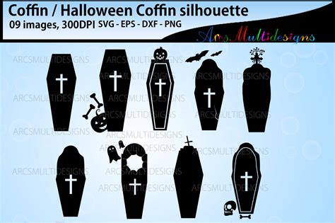 Halloween Coffin Silhouette Bundle Graphic by Arcs Multidesigns · Creative Fabrica