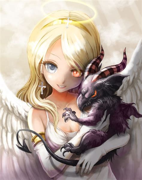 ANIME ART fallen angel. . .dark angel. . .halo. . .wings. . .evil. . .dragon. . .demon. . .dress ...