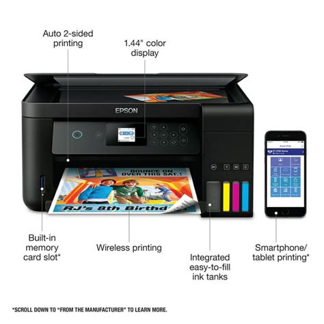 Epson EcoTank ET-2750 Wireless Color All-in-One Supertank Printer with ...