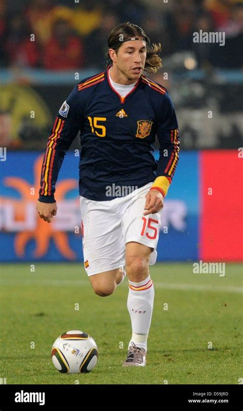 Spain's Sergio Ramos during the 2010 FIFA World Cup group H match between Chile and Spain at ...