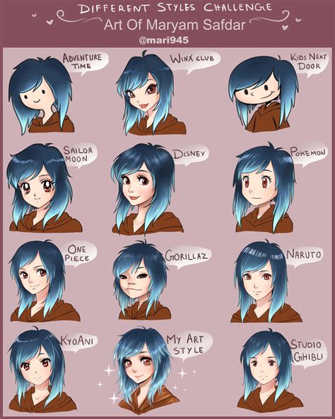 Different Styles Challenge Meme by Mari945 on DeviantArt