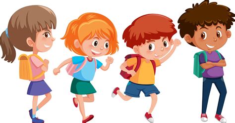 Kids Walking To School Vector Art, Icons, and Graphics for Free Download