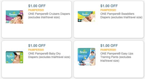 Four *NEW* $1/1 Pampers Diapers Coupons