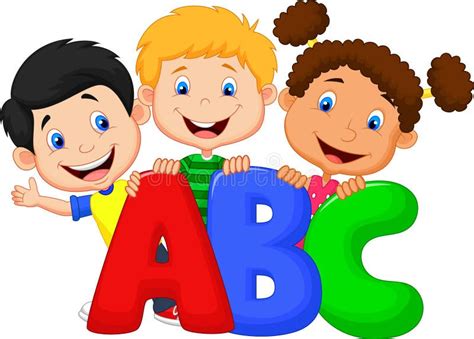 School kids with ABC stock vector. Illustration of grade - 45673516