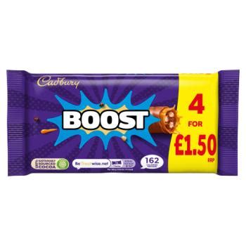 Cadbury Boost Chocolate Bar 4 Pack Multipack £1.50 PMP 126g - From Phoenix Stores Nanpean in ...