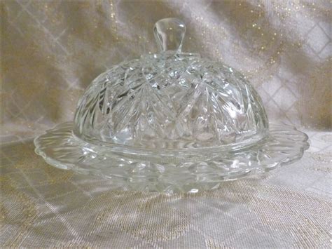 Beautiful Glass Butter Dish With Lid Crystal Design Exceptional Elegance Formal Special Occasion ...