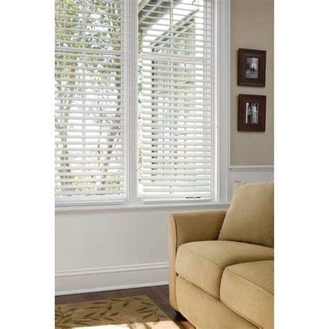 Faux Horizontal Window Wood Blinds Home Furniture Decorators White 2 ...