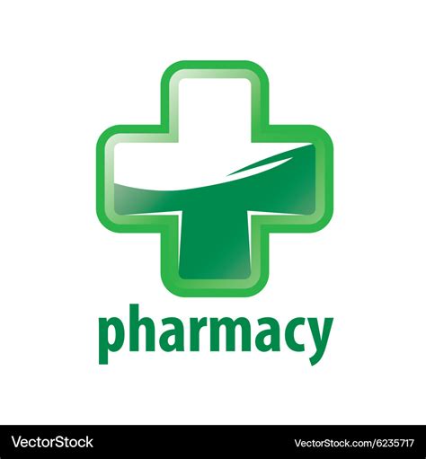 Logo green cross pharmacy Royalty Free Vector Image