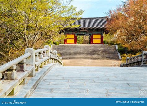 Bulguksa Temple Korean Traditional Architecture in Gyeongju Stock Image - Image of pavilion ...