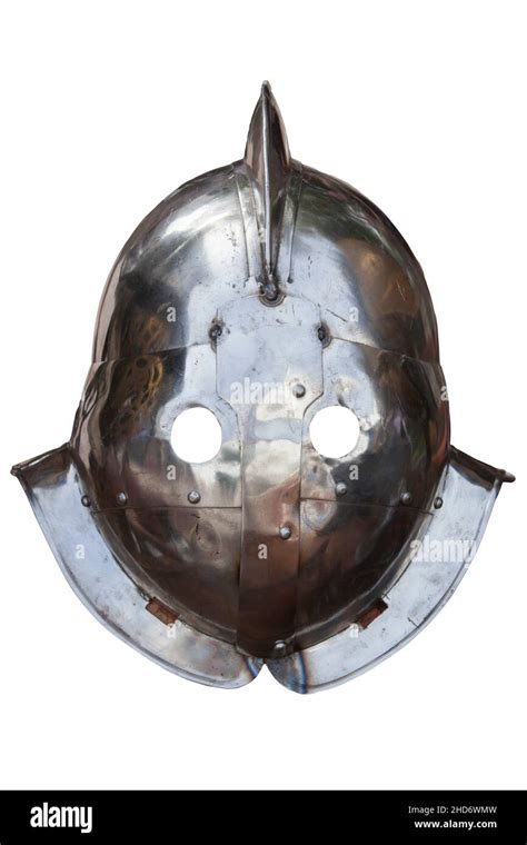 Secutor-class roman gladiator helmet. Isolated over white Stock Photo - Alamy