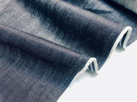 DARK Blue Denim Fabric - Denim Slub Stretch Washed Jeans Cotton Material - 158cm wide - Lush Fabric