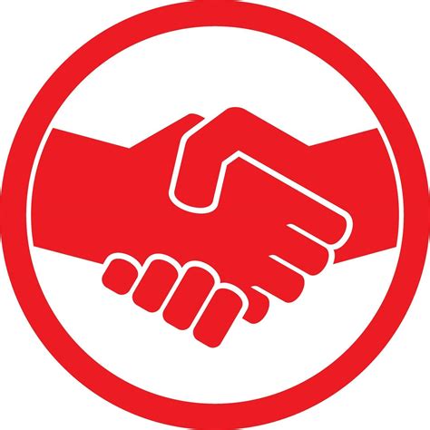 handshake red symbol 2258899 Vector Art at Vecteezy