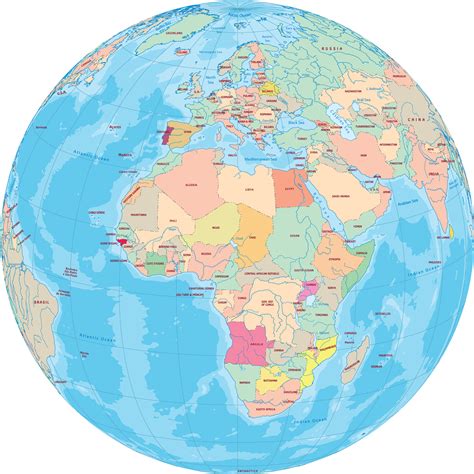 Africa - Globe with Countries