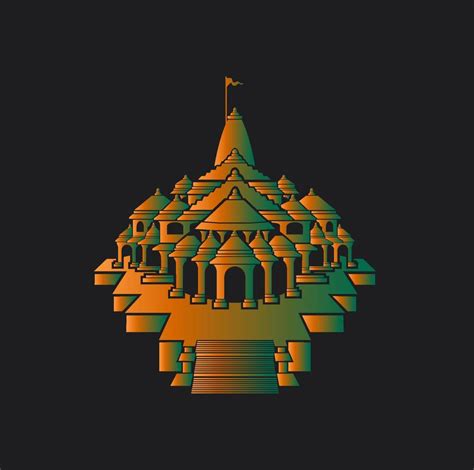 Lord Shri Ram Mandir vector colorful icon. Ram Mandir Ayodhya illustration. 20291107 Vector Art ...