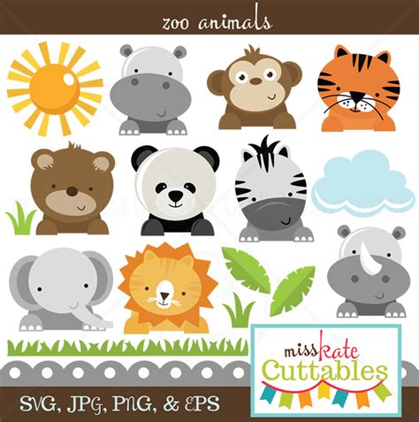 Zoo Animals SVG cut files for scrapbooking zoo svg files lion svg tiger svg bear svg cut file