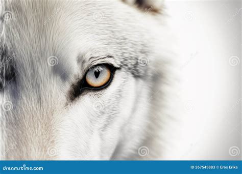 Close Up on a White Wolf Eyes Isolated on White Stock Image - Image of animal, white: 267545883