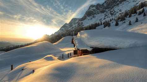 Winter Mountains in Austria UHD 4K Wallpaper | Pixelz