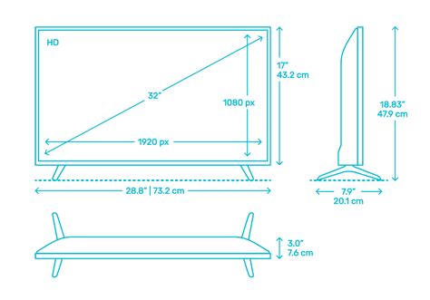 Vizio 32" D-Series TV Dimensions & Drawings | Dimensions.Guide