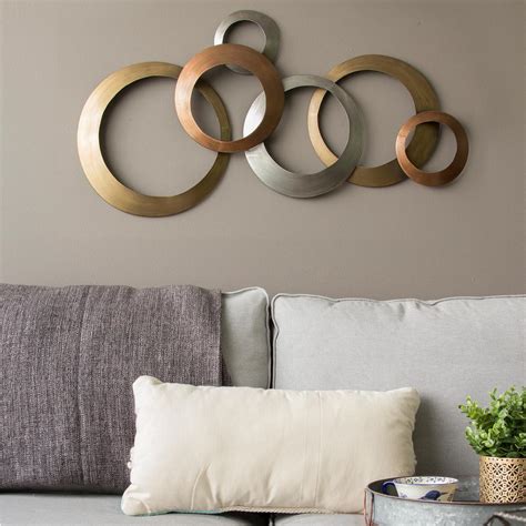 Stratton Home Decor Multi Metallic Rings Metal Wall Decor-S09602 - The ...