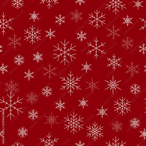 Christmas seamless pattern with snowflakes. Red background for Christmas wallpaper. Red seamless ...