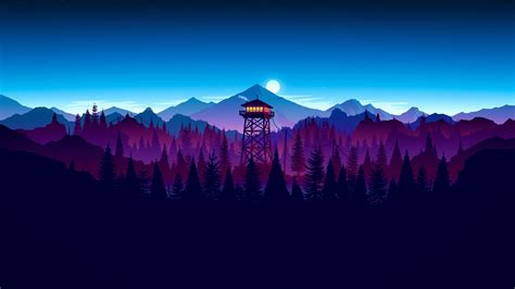 Wallpaper : landscape, forest, night, sky, purple, world, atmosphere, Firewatch, mount scenery ...