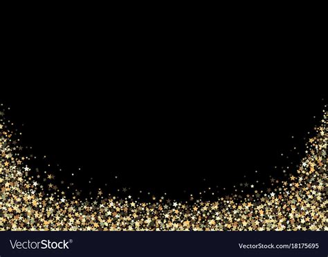 Black background with gold stars Royalty Free Vector Image