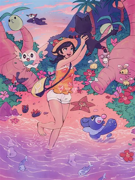 Pokemon Alola Fanart by Elizabeth Blundell | Pokemon alola, Pokemon moon, Pokemon art