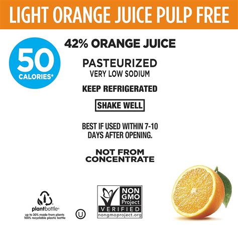 Simply Light Orange Juice Nutrition Facts | Blog Dandk