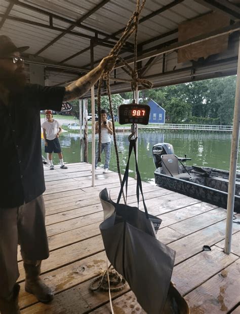 With their bare hands, two men caught a record-breaking giant catfish outside Dallas! | KXAN Austin