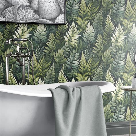 Botanic Leaves Wallpaper l Green Custom Wallpaper – InktopiaDesigns