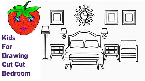 How to Draw Bedroom and Coloring For Kids (very Easy Drawing)