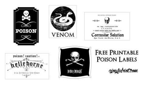 Poison Labels & Drink Table Sign | Free Printables | A Joyful Riot