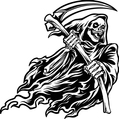 Silhouette Grim Reaper Horror Clipart Vector illustrations for your ...