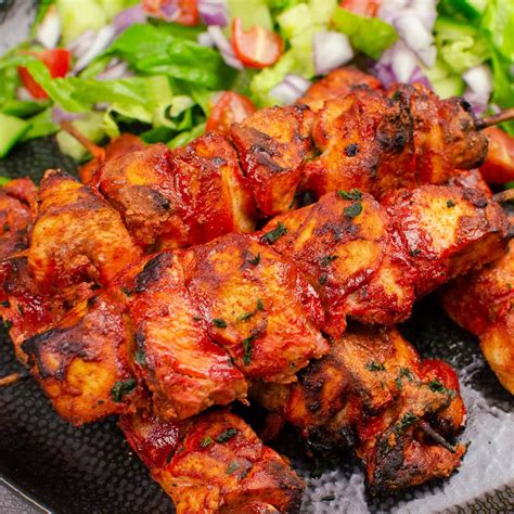 Tandoori Chicken Tikka Kebab - Indian style skewers for starter or main