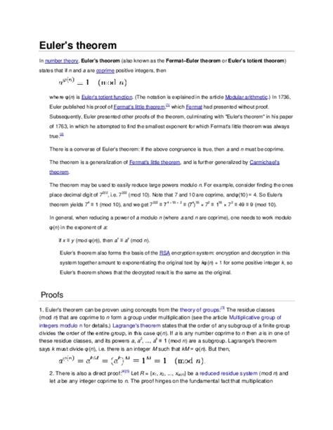 (DOC) Euler's theorem | Sam Miller - Academia.edu