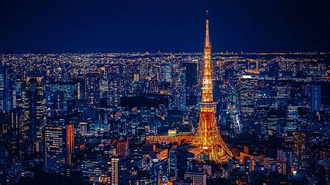 Wallpaper Tokyo Tower, City Lights, Cityscape, Night Light | Cityscape wallpaper, City lights ...