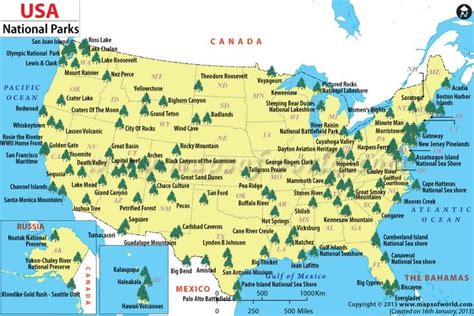 √ Map Of Usa National Parks And Monuments