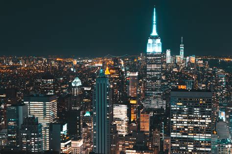 Lit Skyscrapers during Nighttime · Free Stock Photo