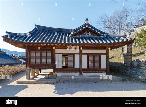 Traditional Korean style architecture at Hanok Village. Traditional ...