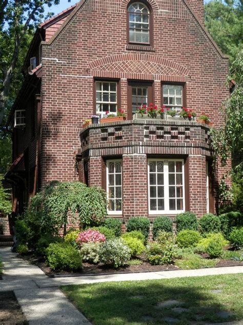 Tudor Style Brick Home in Forest Hills, N.Y. Stock Photo - Image of terrace, home: 43347114