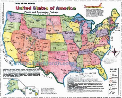 United States Physical Features Map - Alaine Leonelle